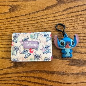 Disney Blue and Cream Stitch Wallet & Tag